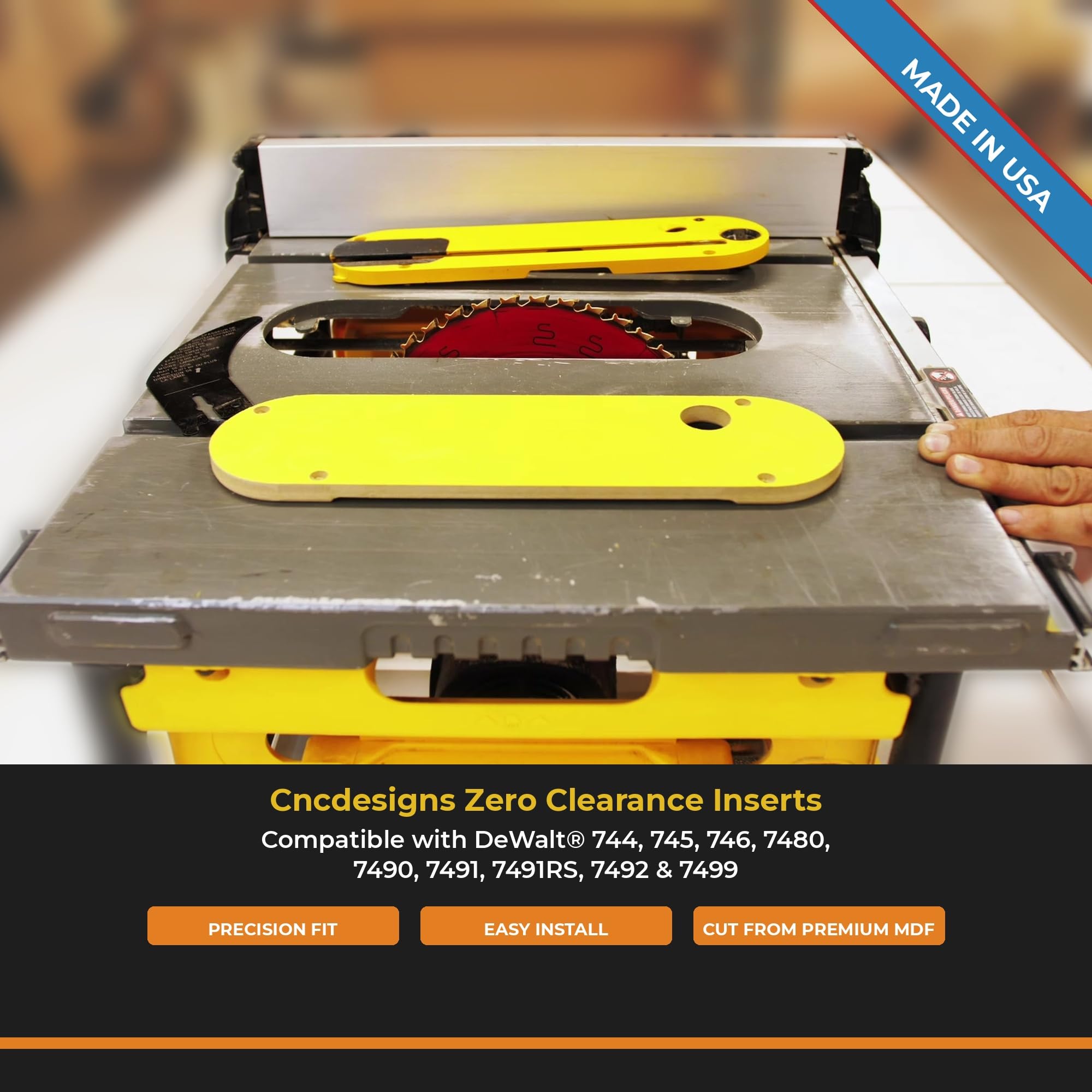 Cncdesigns Zero Clearance Inserts (4-Pack) for DeWalt 744, 745