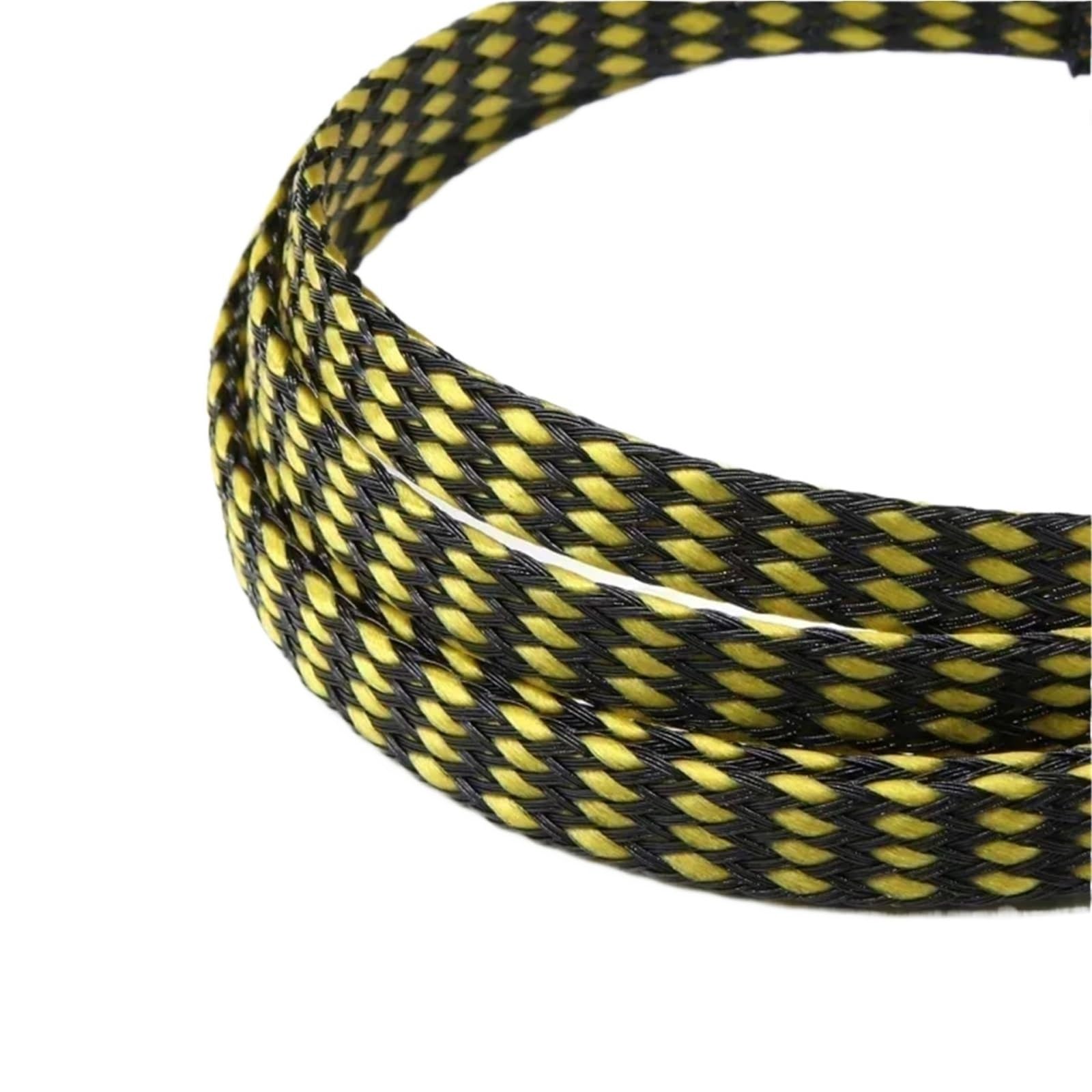Copri Cavi Guaina for cavo da 1~50 m Treccia espansa 4 8 12 mm Avvolgicavo flessibile Guaina di protezione isolata Guaina for cablaggio(Yellow Black,12mm,20 meters)