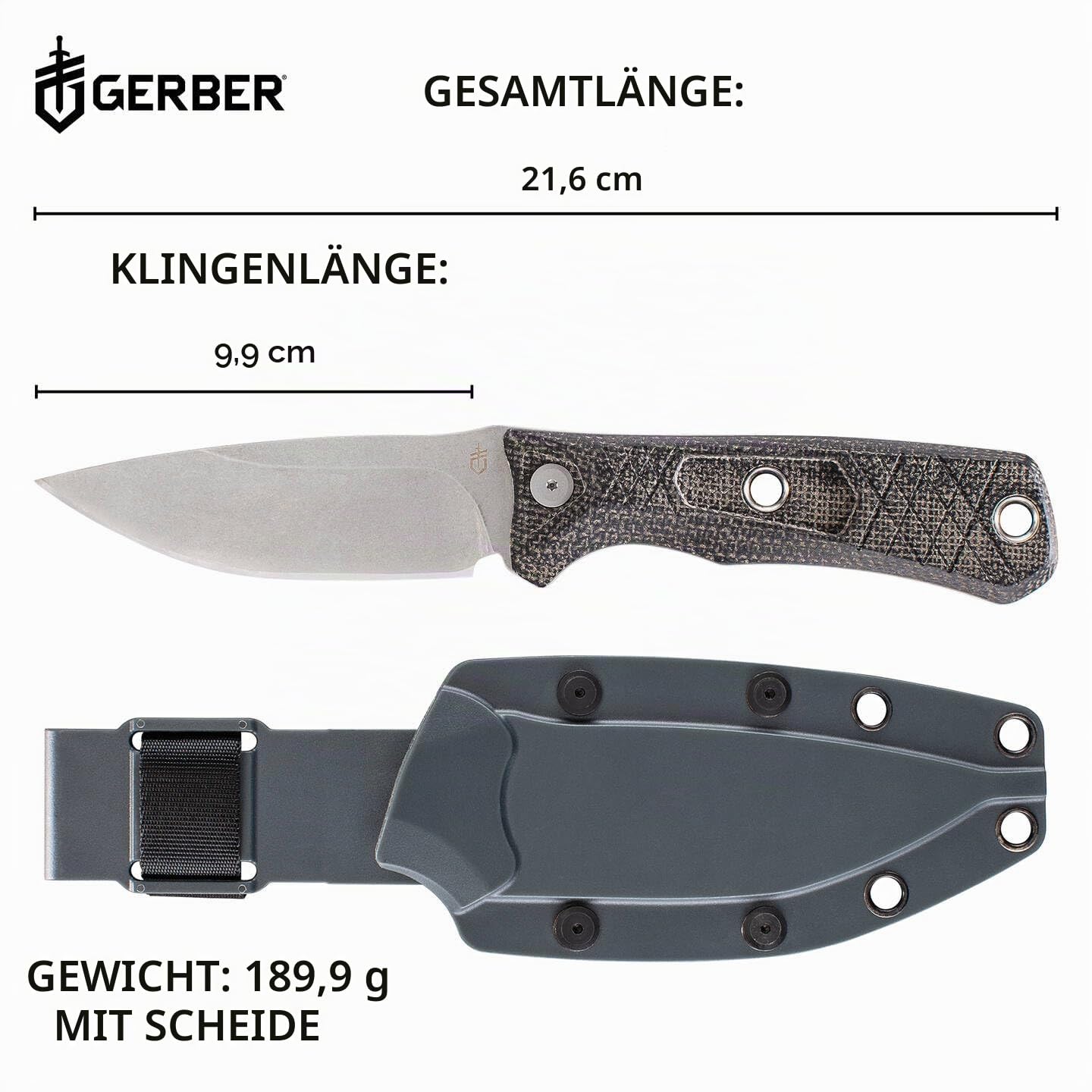 Gerber Outdoormesser, Convoy, Holster aus glasfaserverstärktem Nylon