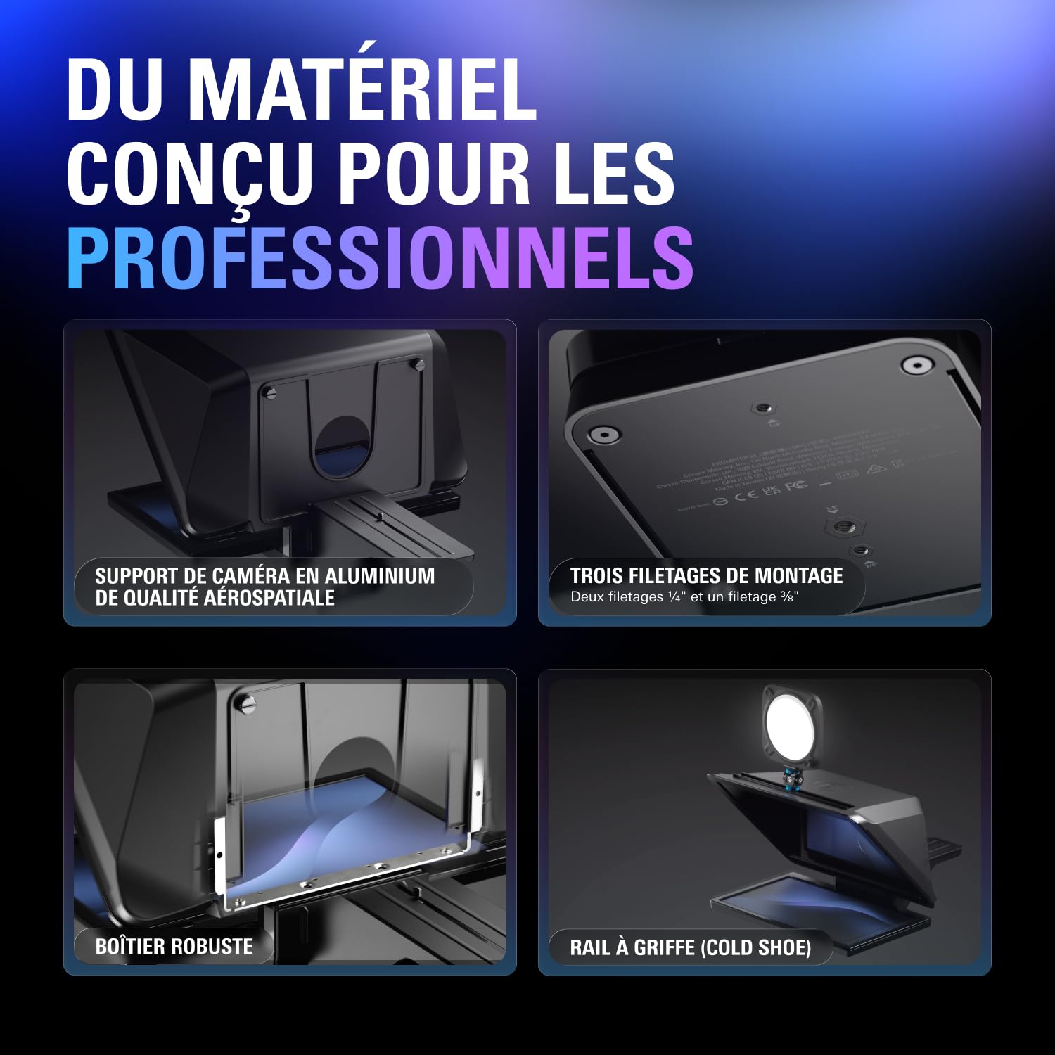 Elgato Prompter XL – Téléprompteur Grand Format avec écran Amovible, Moniteur visioconférence, pour appareils Photo et caméras de Studio, Installation Simple par USB-C 3.2 (PC&Mac)