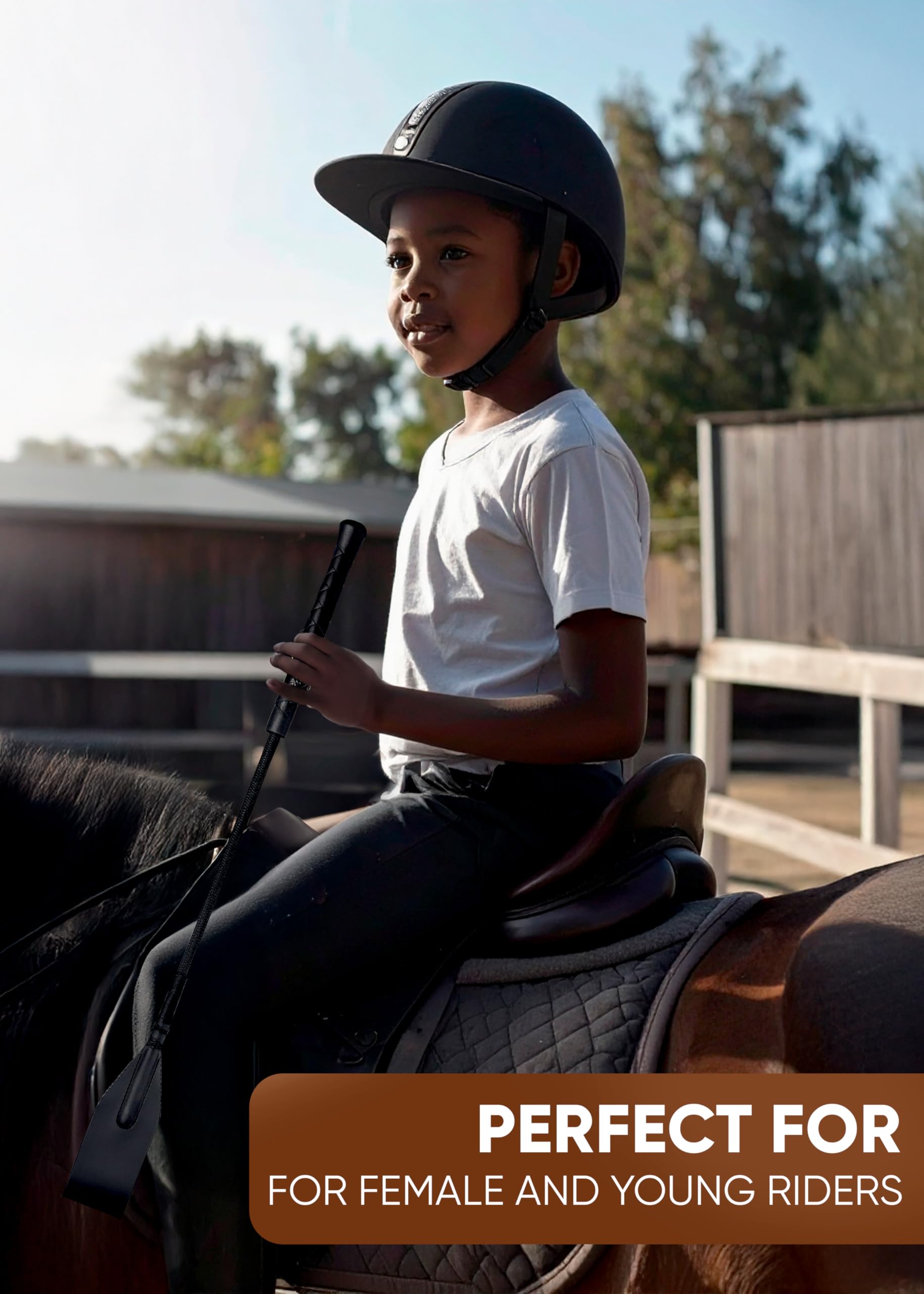 Ridin g Gerte für Pferde, 45,7 cm, Kunstlederpeitsche, 83,8 cm, Pferdegerte für Training, Reitset