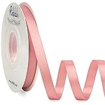 Ribbli Double Faced Rose Gold Satin Ribbon,3/8 x Continuous 25 Yards,Use for Bows Bouquet,Gift Wrapping,Floral Arrangement