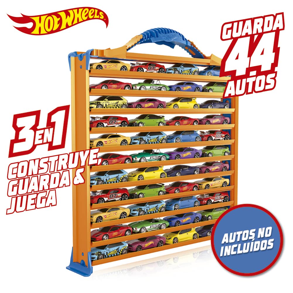Cefa Toys - MALETIN Porte-Voiture Hot Wheels 3 en 1 (04621).Capacité pour 44 Voitures.