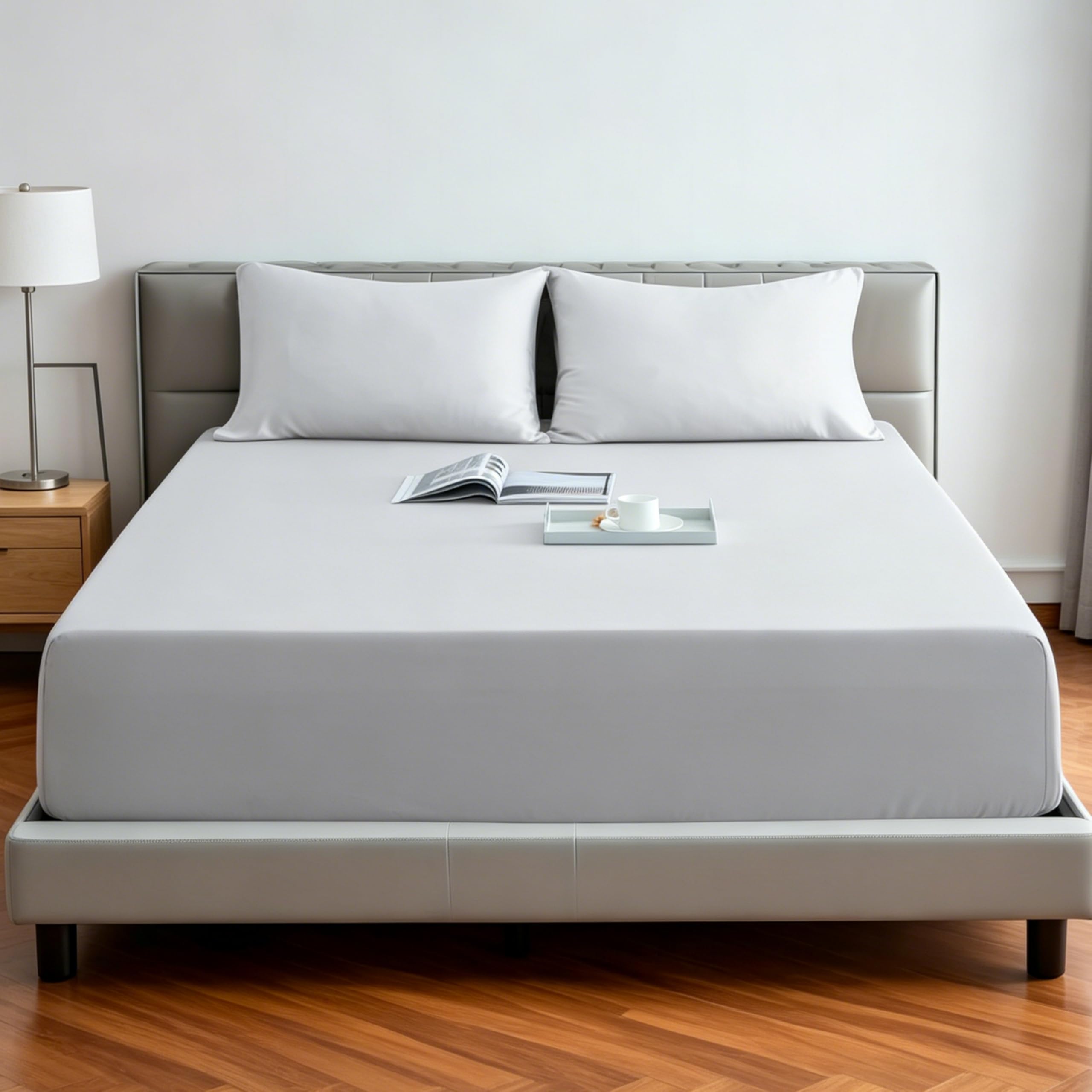 Shunjie.Home King Fitted Sheet Gray