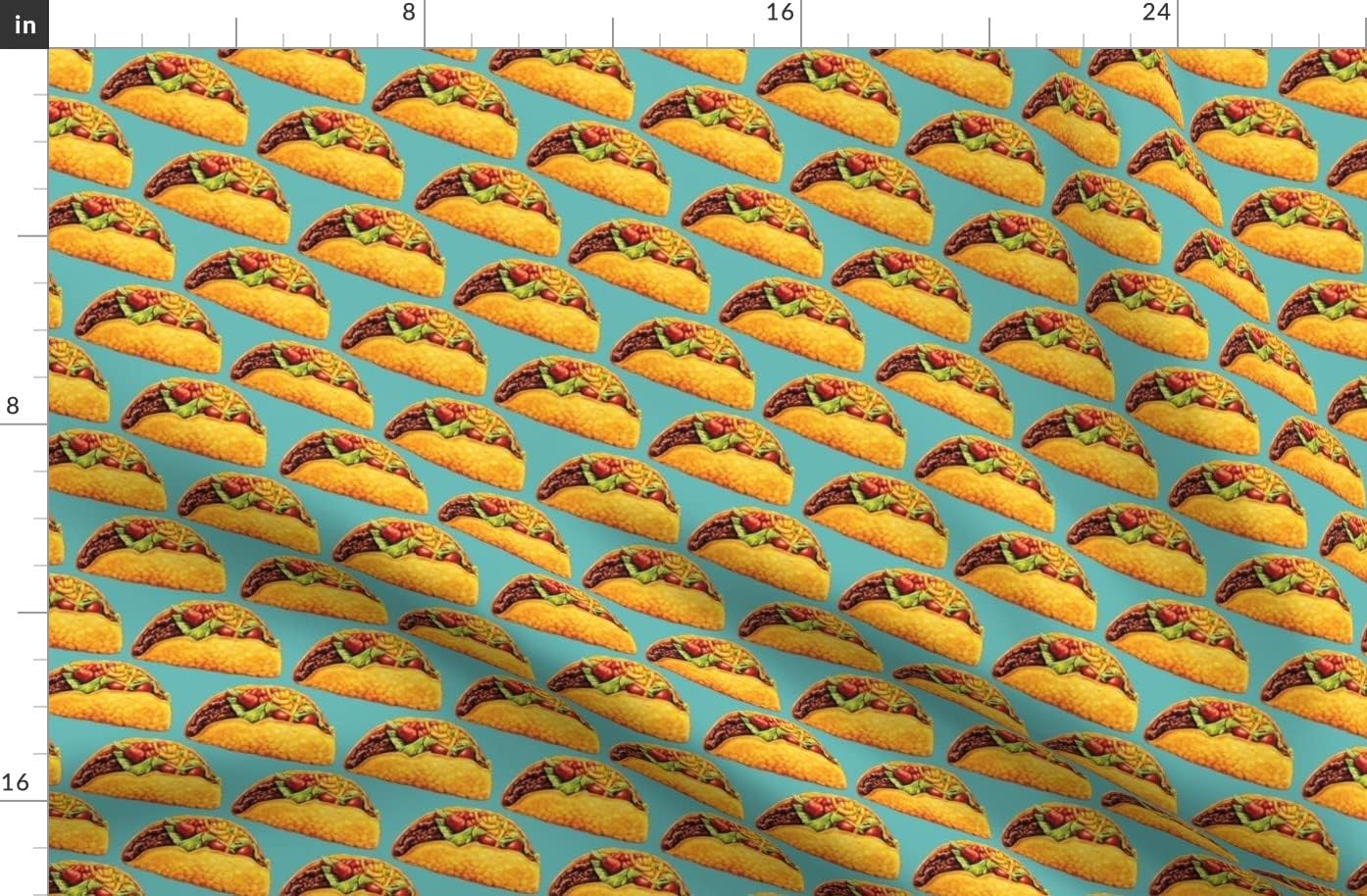 Spoonflower Fabric - Tacos Taco Food Funny Cute Retro Kitsch Cinco De Kitchen Decor Printed on Organic Cotton Sateen Fabric by The Yard - Sewing Quilting Apparel Home Decor