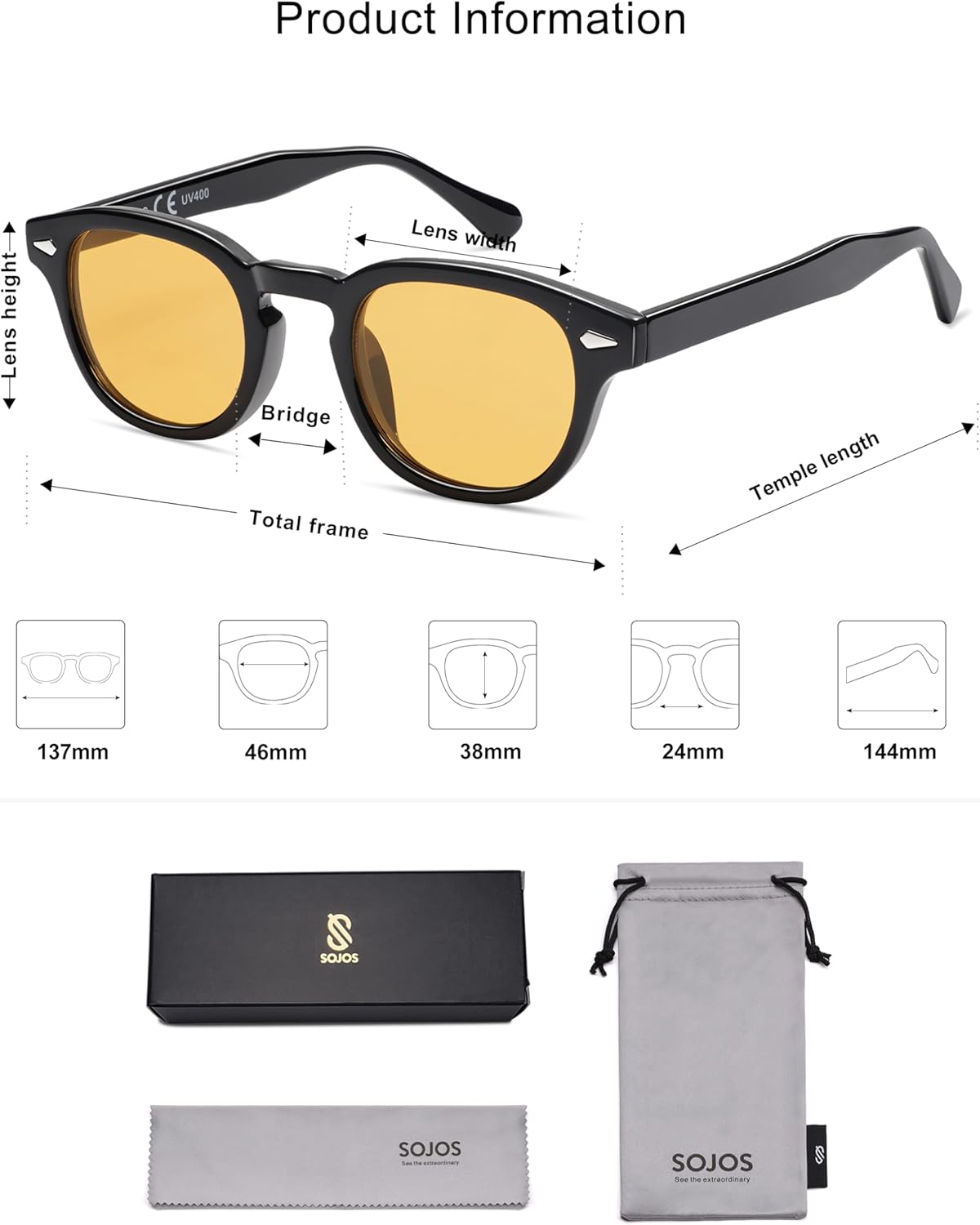 SOJOS Retro Small Round Sunglasses for Men Women Trendy Circle Style UV400 Lenses Unisex Sun Glasses SJ2251 - Image 5