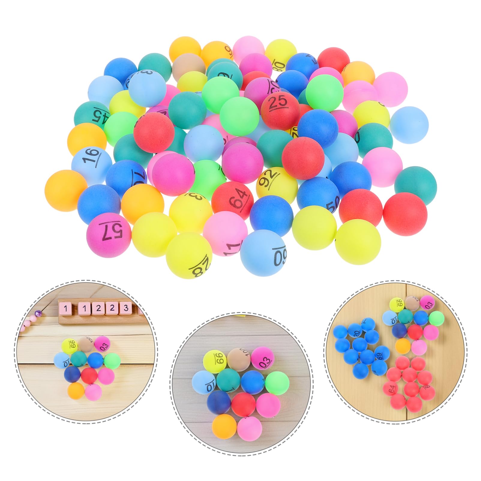 ifundom 100 Bolas Numeradas De Plástico De 1.57 Pulgadas para Rifa Bingo Juegos De Mesa Actividades Familiares Y Fiestas Colores Vibrantes
