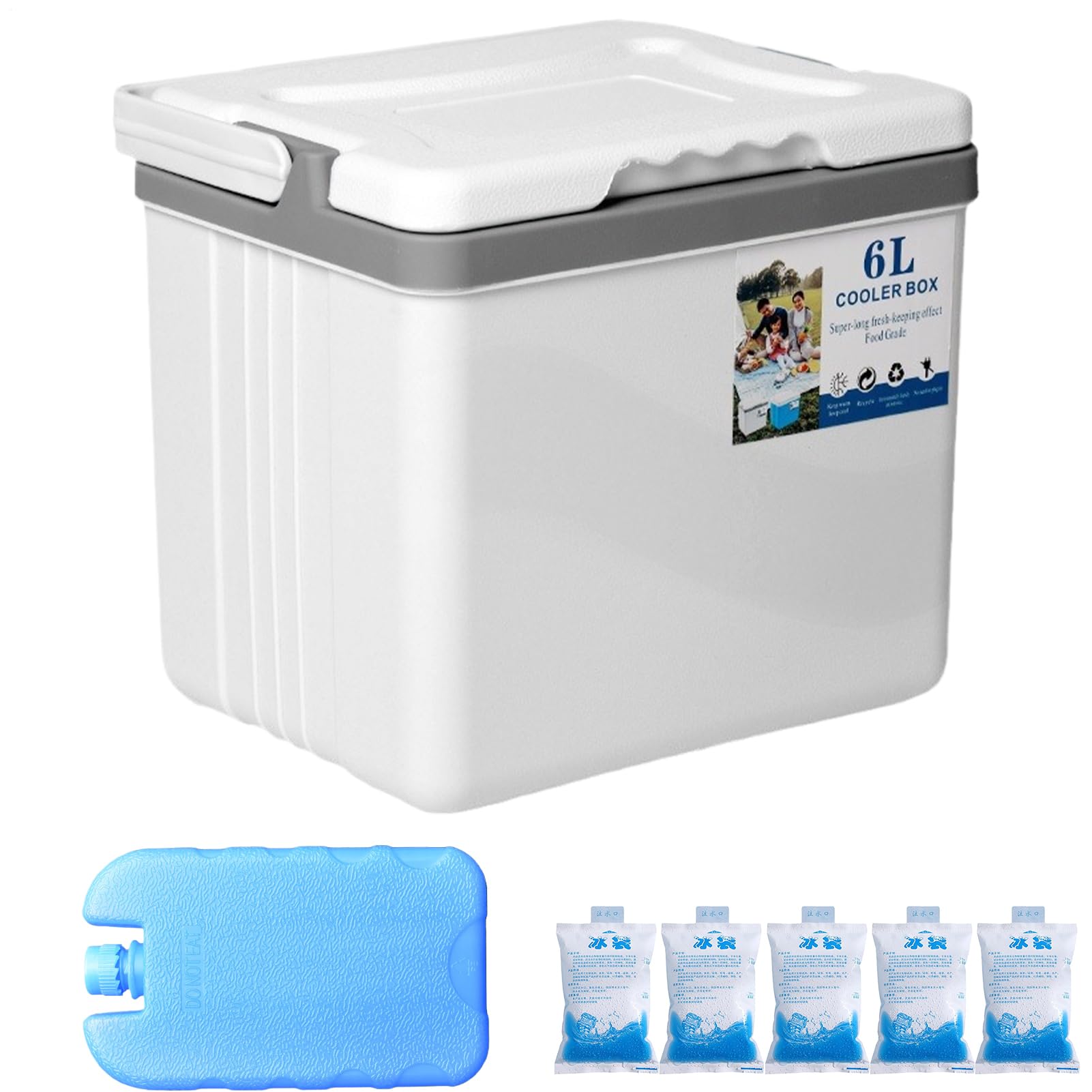 a Baule Portapranzo Isolato Box Freezer Portatile Antigoccia | da Campeggio per Spiaggia, Picnic, Gite, Feste all'Aperto, Barca, Trekking, Campeggio e Outdoor