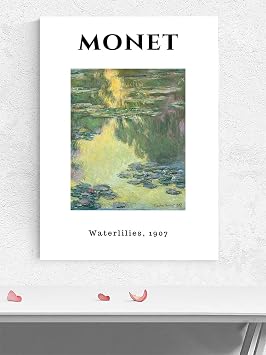 Postermanya Monet Waterlilies, Nil ferler,  zlenimcilik Sanatsal Poster - Afi  - Dekoratif Duvar Poster