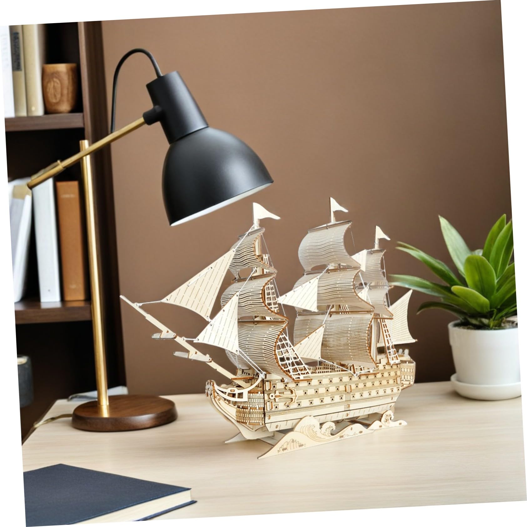 Gogogmee Kit Modellismo Navale Legno Puzzle di Barca Vela per Adulti Kit di Modellismo da Costruire Veliero in Legno Ornamento da Tavolo Decorazioni Nautiche