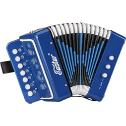 Acordeon Versalles Eastar Juguete de acordeón para niños, mini instrumentos musicales de acordeón, botón de 10 teclas para niños y niños pequeños principiantes (azul)
