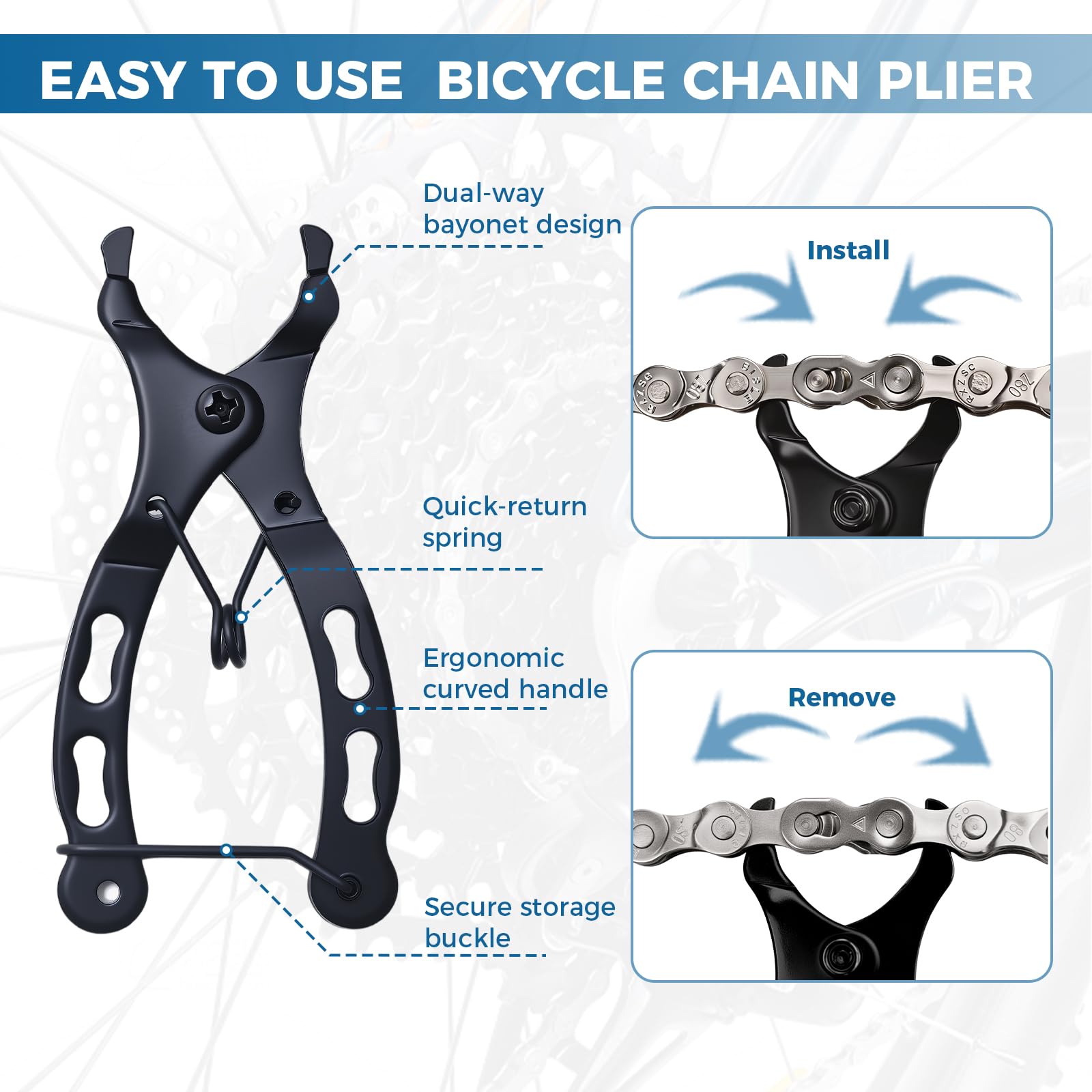 Kit De Réparation Chaîne Vélo 6/7/8 Vitesses – 116 Maillons, Démonte-chaîne, Pince, Outils Nettoyage