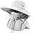 HEEHIPOO Mens Women Fishing Hat UPF 50+ Wide Brim Sun Hat with Face Cover & Neck Flap Light Gray