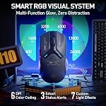 INPHIC IN10P Wireless Gaming Mouse, Tri-Mode 2.4G/ USB-C Wired/Bluetooth PC Gaming Mouse, 60g Superlight, 26K DPI, PAW3395 Optical Sensor, 8 kHz Polling Rate, Fully Programmable, Black