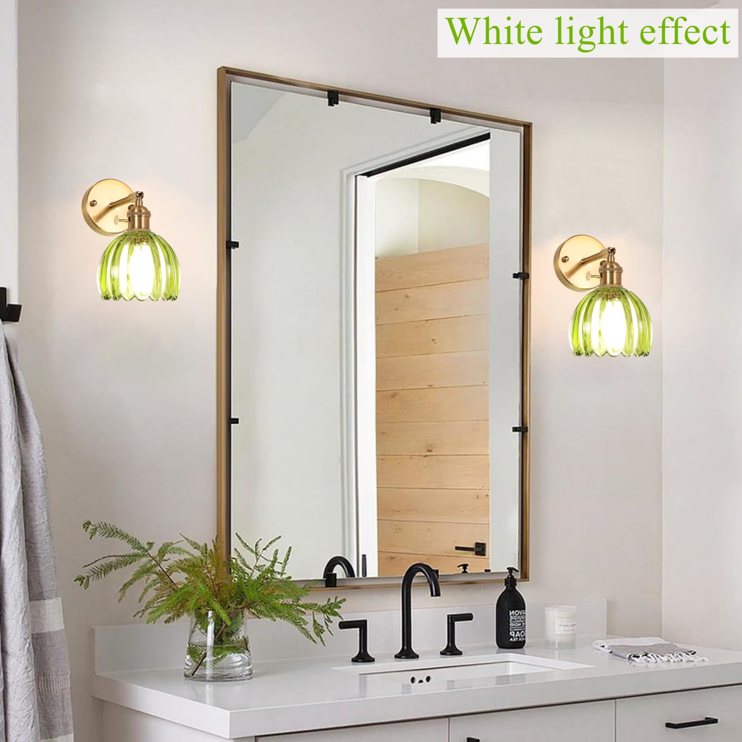 Applique Murale Vintage En Laiton Rustique Avec Abat-jour En Verre Martelé Avec Interrupteur, Applique Murale En Cuivre Rétro E27 Pour Café, Bar, Restaurant, Bureau, Chambre à Coucher (couleur : Vert