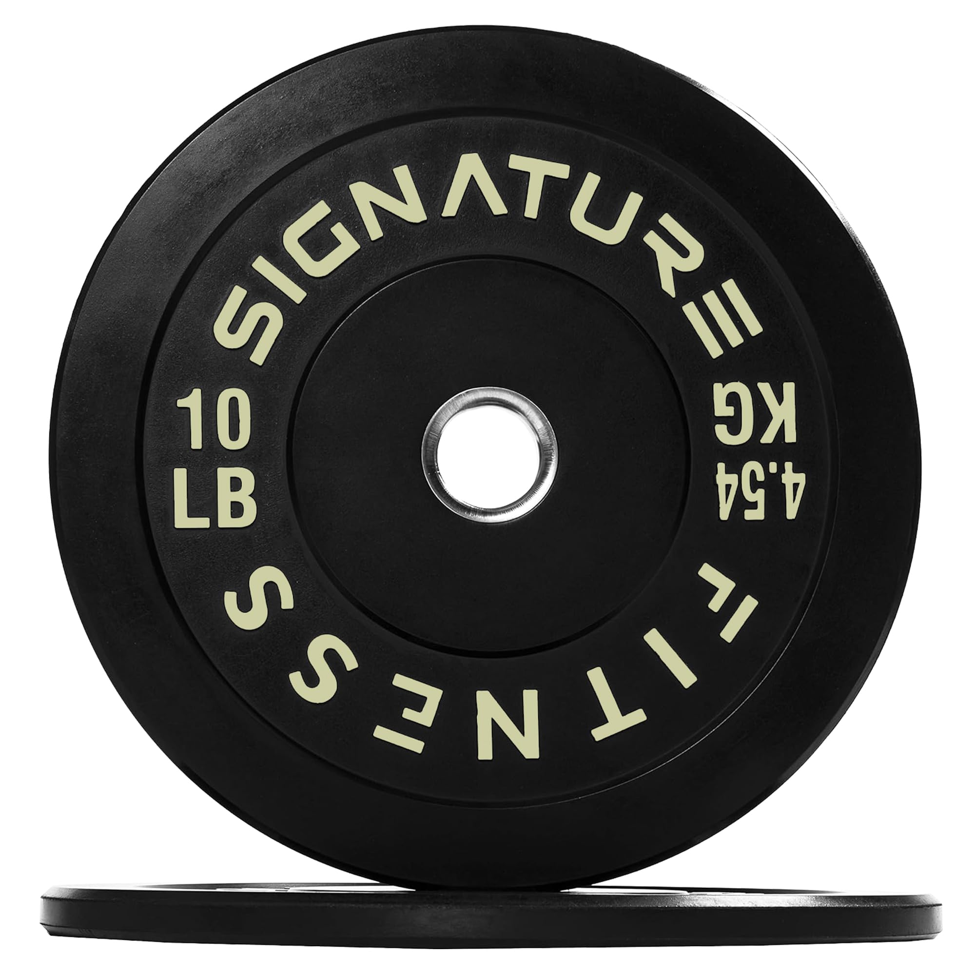 Fitvids Color Coded Olympic Bumper Plate Weight Plate w Steel Hub, Single, Black (NEWEE)