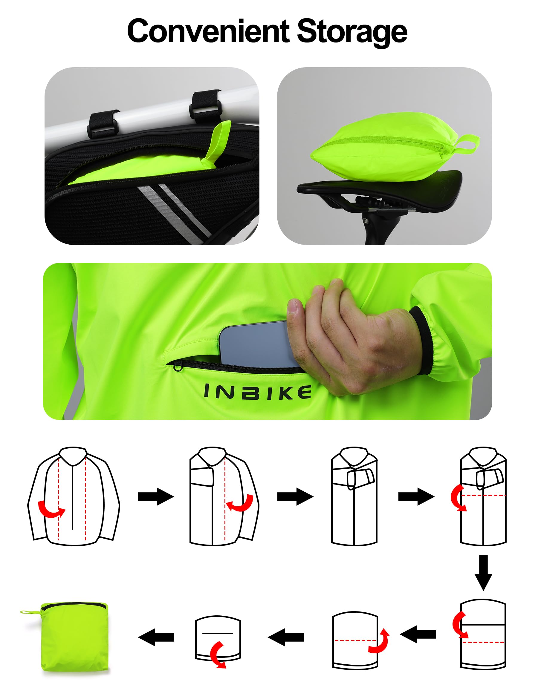 INBIKE Giacca Antivento Ciclismo Uomo Giacche Running Impermeabile Leggero Riflettenti Traspirante per Corsa Ciclismo Trekking e Vita Quotidiana