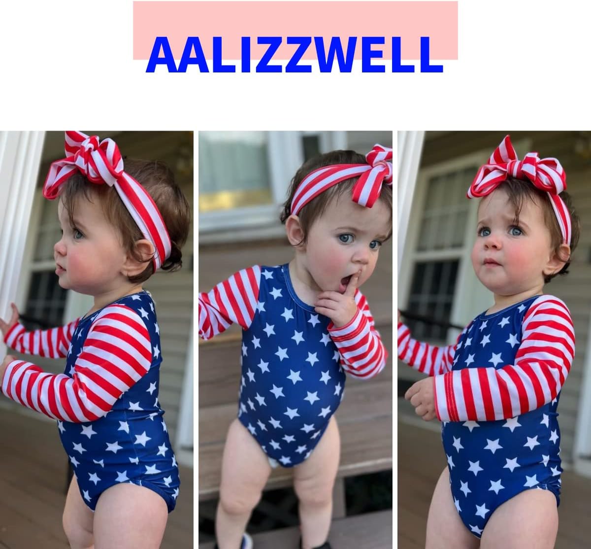 Aalizzwell Baby Girls One Piece Long Sleeve Swimsuit