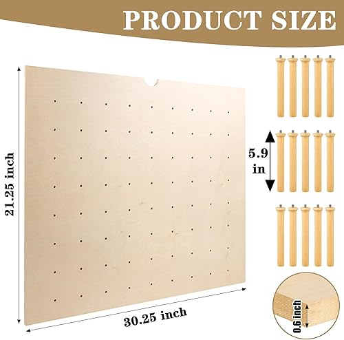 Miniatura 2 de Organizador de cajones de tablero de clavijas (3021 pulgadas), tablero de clavijas de madera ajustable con divisores recortables para cajones de
