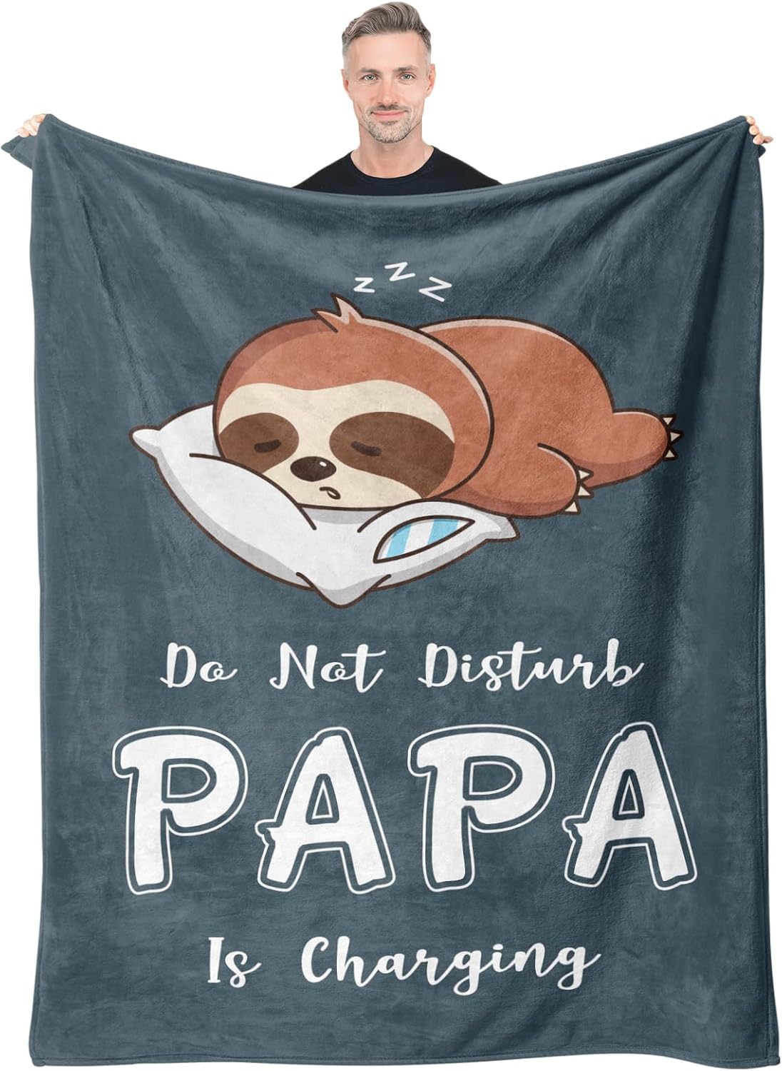 Quilazy Papa Gifts, Gifts for Papa Blanket, Papas Birthday Gifts from Grandkids, Christmas/Fathers Day/Anniversary Birthday Gift for Grandpas/Papas/Pop Pop/Grandfather Blanket 60”x50”