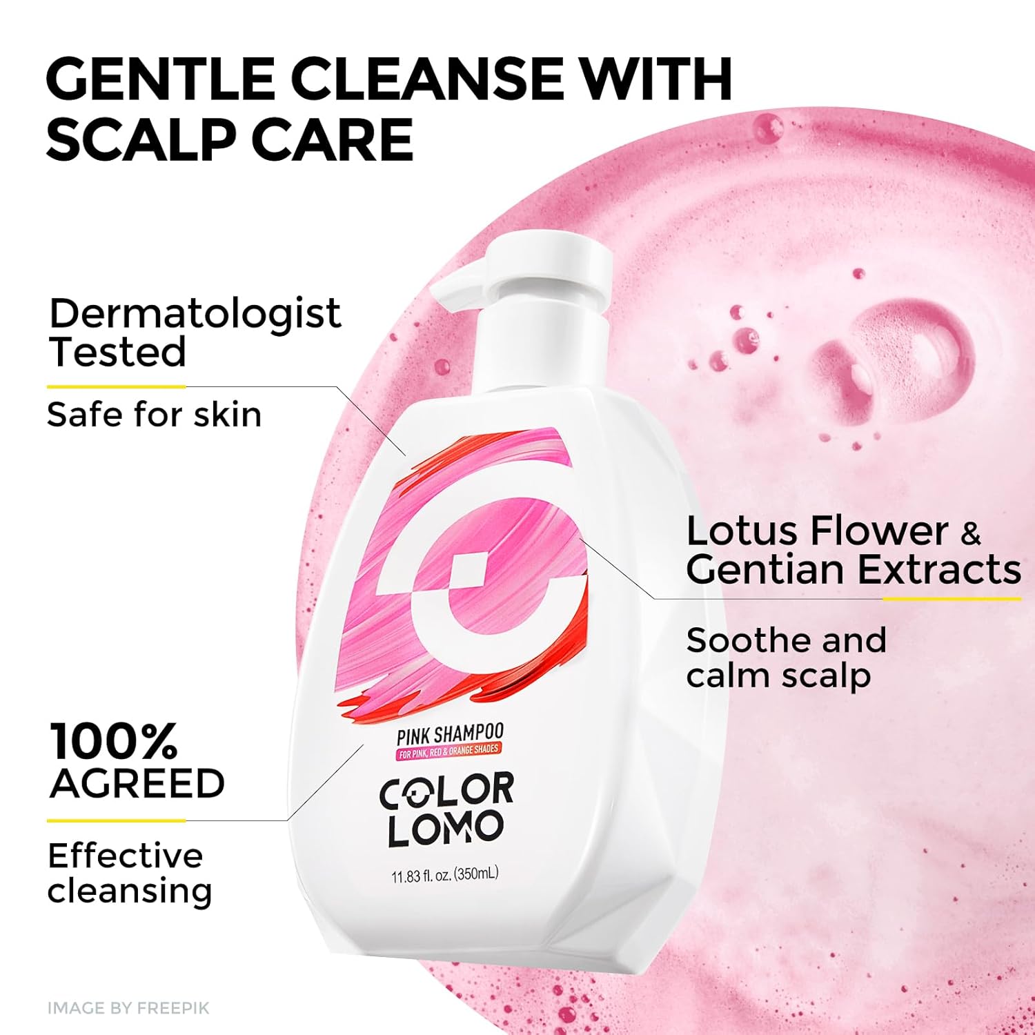 COLORLOMO Ultra Color Safe Shampoo | Help Prevent Fading & Provide Subtle Color Replenishment | Prolong Color Vibrancy and Enhance Shine | Vegan & Cruelty-Free Formula | For Pink Color Treated Hair