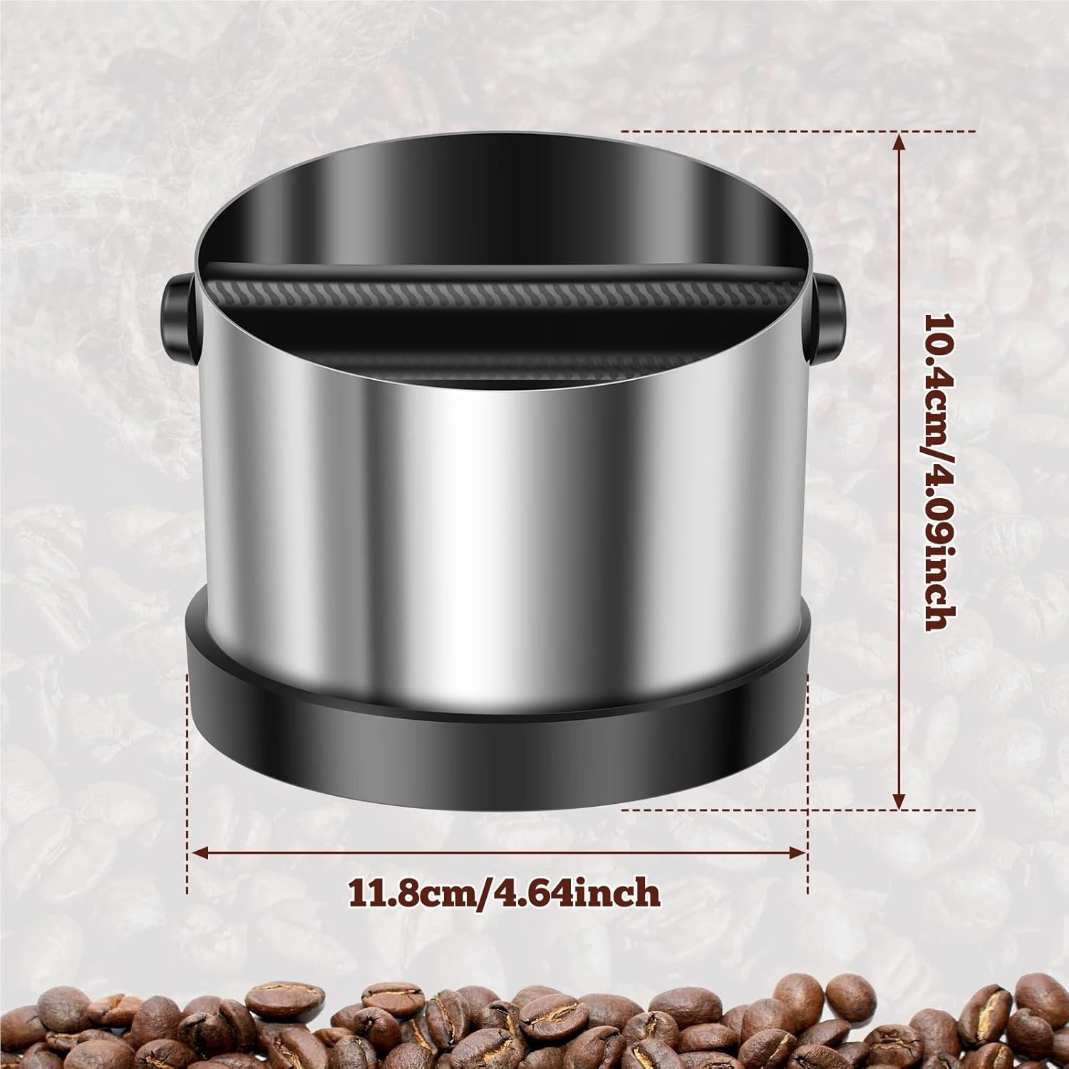 Knock Box with Bar Stainless Steel Coffee Container Fit Most Machines for Cafe Home Restaurant for Home/Office