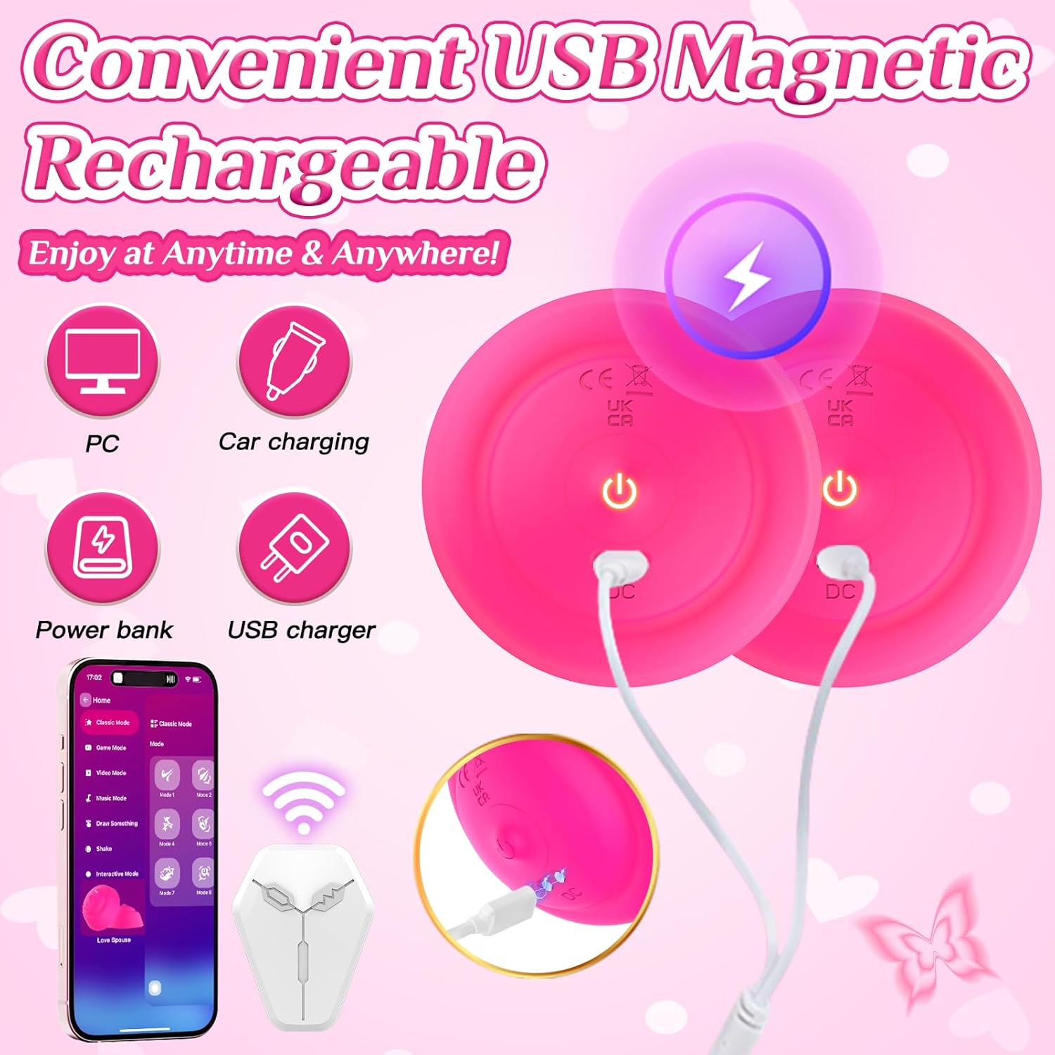 Nipple Toys Vibrator for Women with Remote Control, Nipple Clamps Sucking with 10 Vibrating Modes, Remote Control Nipple Toy for Women Couples, Adult Sex Toys for Couples