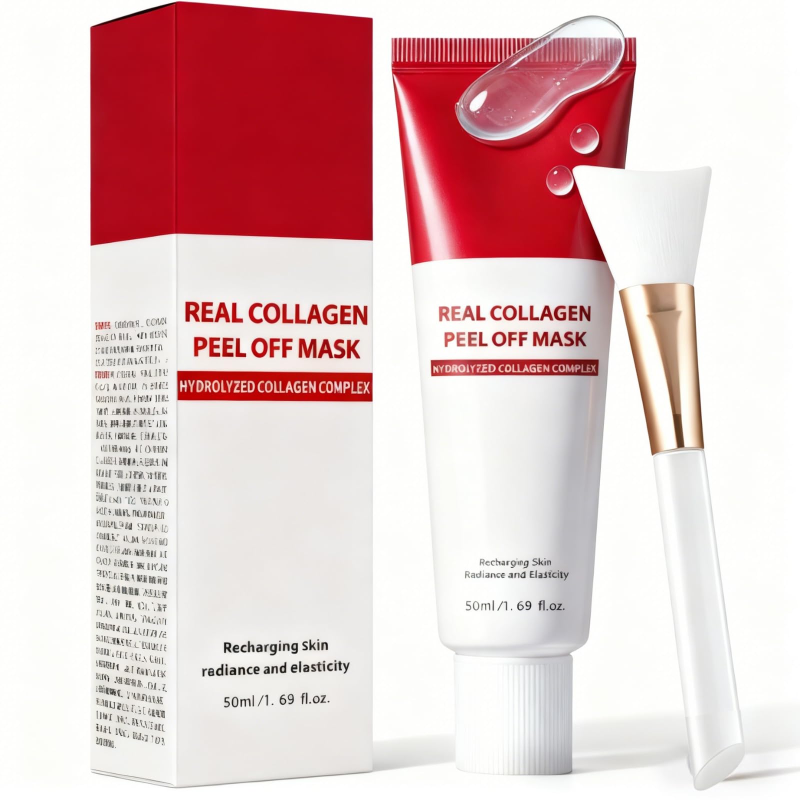 Collagen Night Wrapping Mask - Overnight Peel Off Face Mask with Jelly Brush, Hydrolyzed Collagen Formula for Elasticity, Deep Hydration & Glass Skin Glow, Korean Facial Mask for Dullness & Pore Care