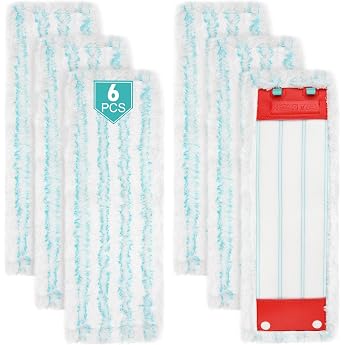Pack of 6 Mop Covers for Leifheit Profi XL Micro Duo / Profi XL Cotton Plus Microfiber Replacement Cover for All Floor Types Super Strong Water Absorption and Strong Decontamination Capability
