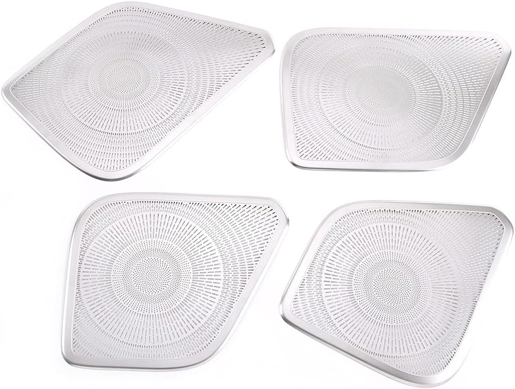 Stainless Steel Car Interior Protective Speaker Cover Trim Stickers for Toyota Tacoma 2016 2017 2018 2019 2020 2021 2022 (Silver)