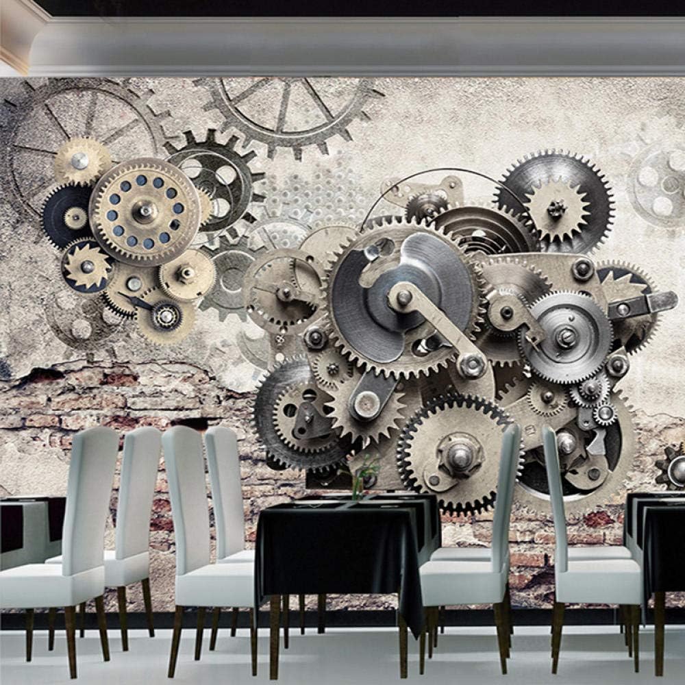 Amazon Ycry 壁紙レトロメカニカルギアレトロ3dステレオパーソナリティ3d 壁の壁画 壁の装飾 ポスター画像の写真 Hdプリント モダンな装飾 Murals 400x280cm 壁紙