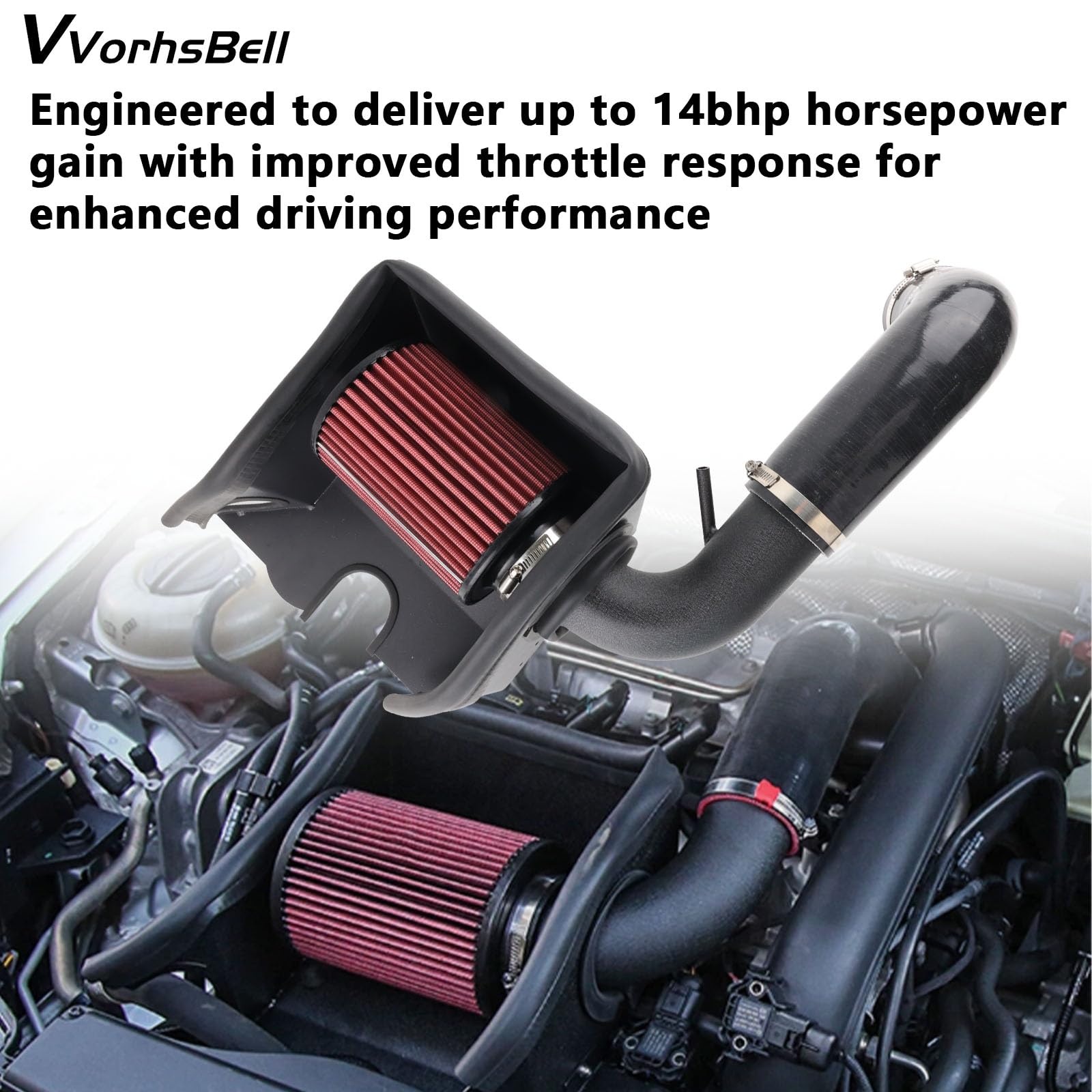 Kit di aspirazione aria fredda compatibile con motori Audi A3 Q2 Q3 VW Golf MK7 1.4L EA211 Sistema di aspirazione dell'aria ad alte prestazioni con scudo termico
