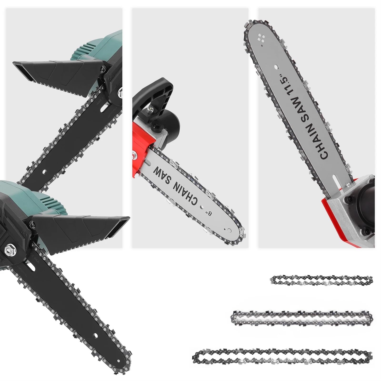 Accesorios para reparación de cadenas de sierra, Catena for motosega for sega elettrica di ricambio in acciaio nero da 4/6/8 pollici(4inch 10pcs)