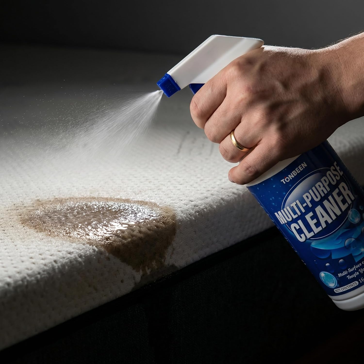 Mattress Cleaner Spray for Stains & Spots, Upholstery Fabric Spot Cleaner for Couches, Sofas, Cushions, Pillows, Car Interiors, and Mattress Top & Sides Cleaning, No-Rinse Formula, 500ml