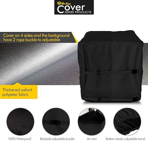 Miniatura 3 de Mr.You Cubierta universal impermeable para generador de tela Oxford 600D para generadores portátiles universales 5000-10000 vatios, 32 pulgadas de