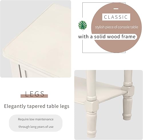 Miniatura 69 de Merax Mesa consola clásica de madera para entrada, pasillo, aparador con cajones de almacenamiento y estante inferior (azul marino) azul marino