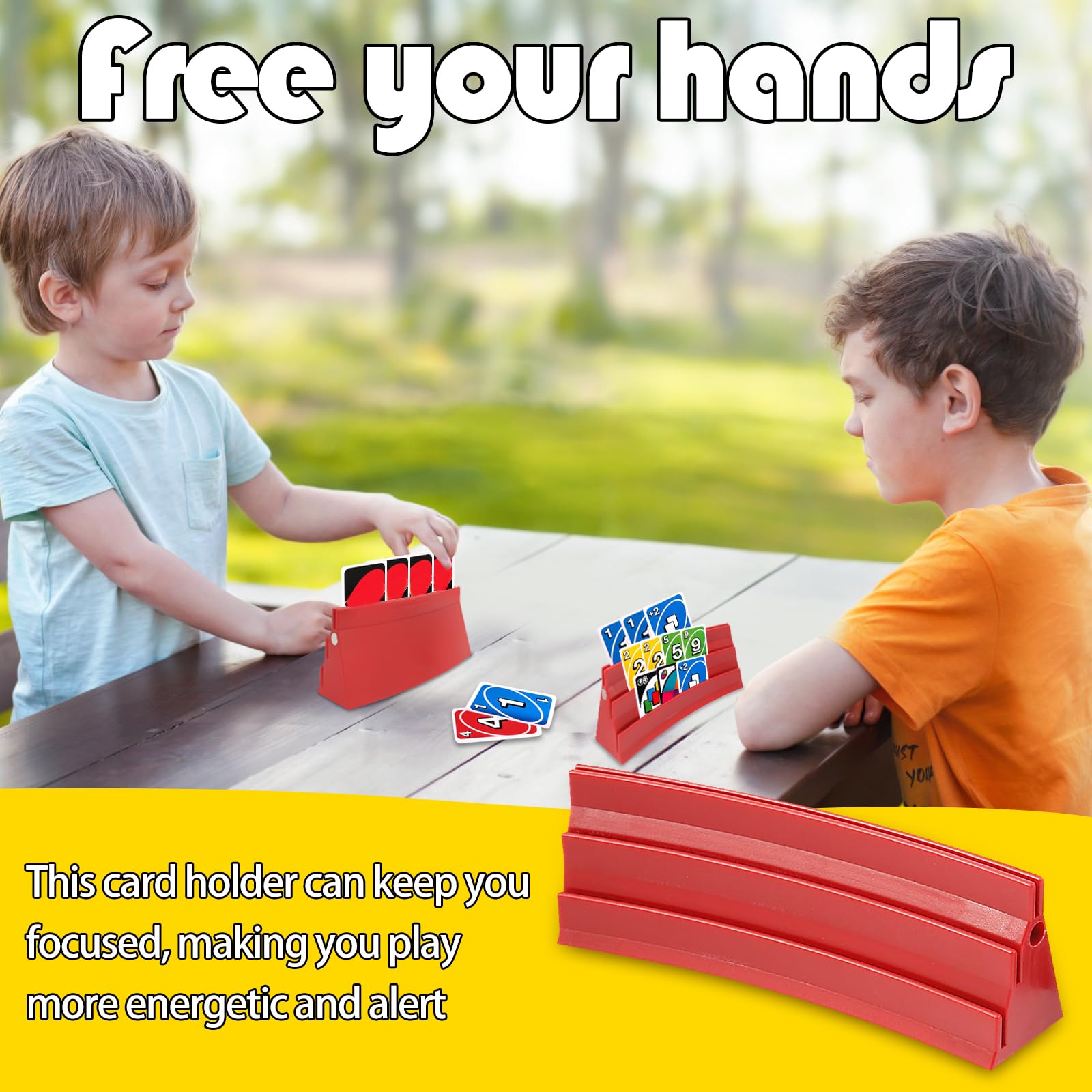 4 supporti per carte da gioco, 3 rampe per carte da gioco, impilabili, con montaggio magnetico, per anziani e bambini, artrite