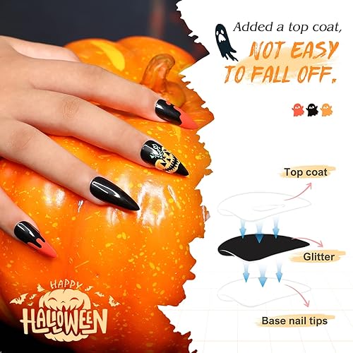 Miniatura 10 de Morily 24 uñas postizas mate de color puro medio largo de aguja almendra a presión en uñas postizas uñas postizas manicura artificial para mujeres y