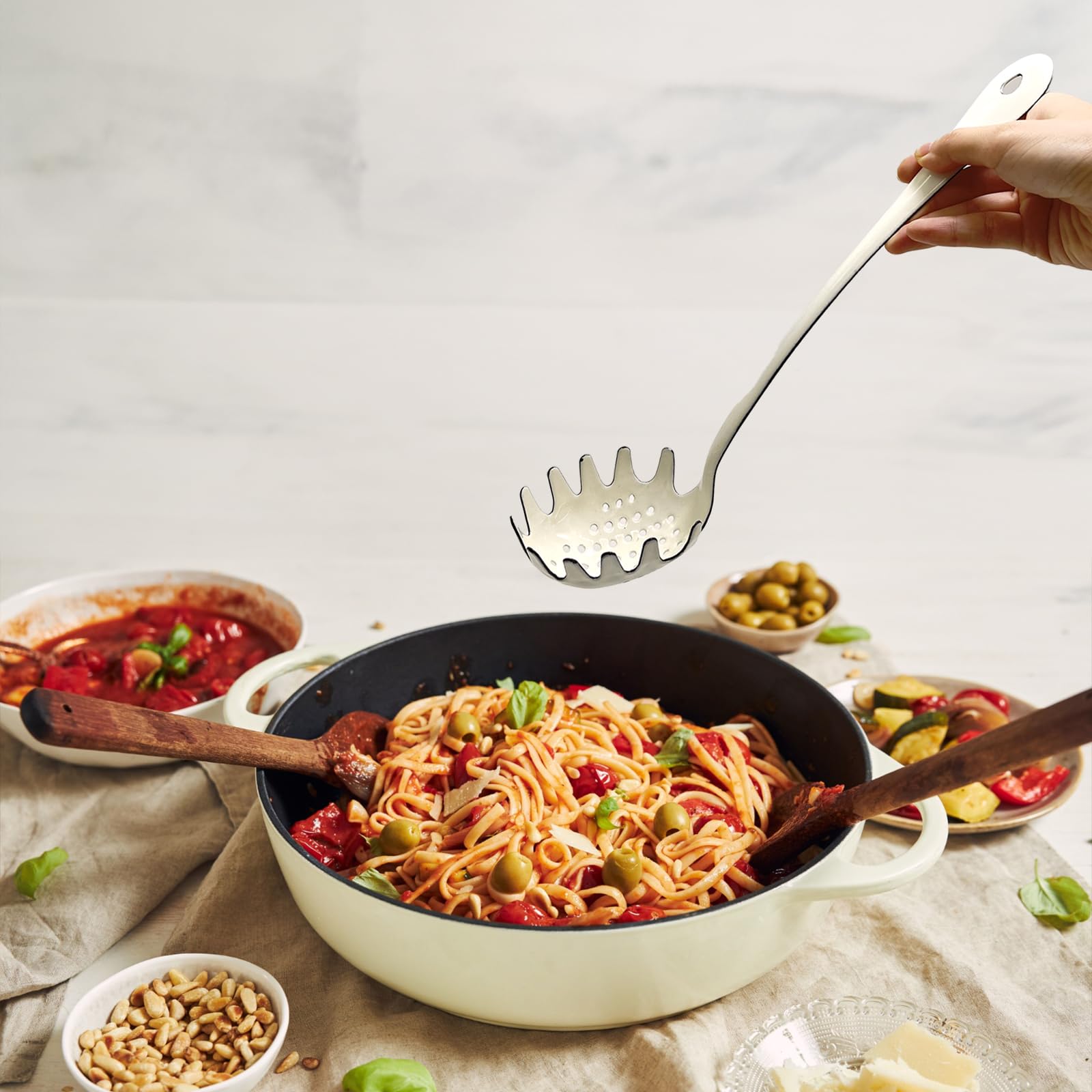 Amazon.com: 13.5Inch Pasta Spoon, Spaghetti Fork for Noodle, Spaghetti  Spoon Server for Pasta: Home & Kitchen