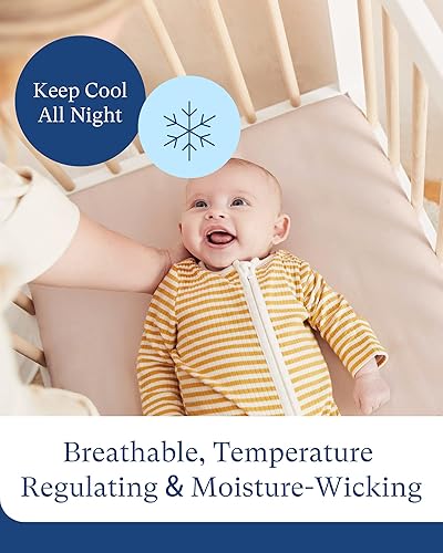 Miniatura 4 de PurComfy Sábanas de cuna supersuaves para niños y niñas, sábana bajera ajustable de viscosa de bambú de alta calidad, sábana de bebé de punto