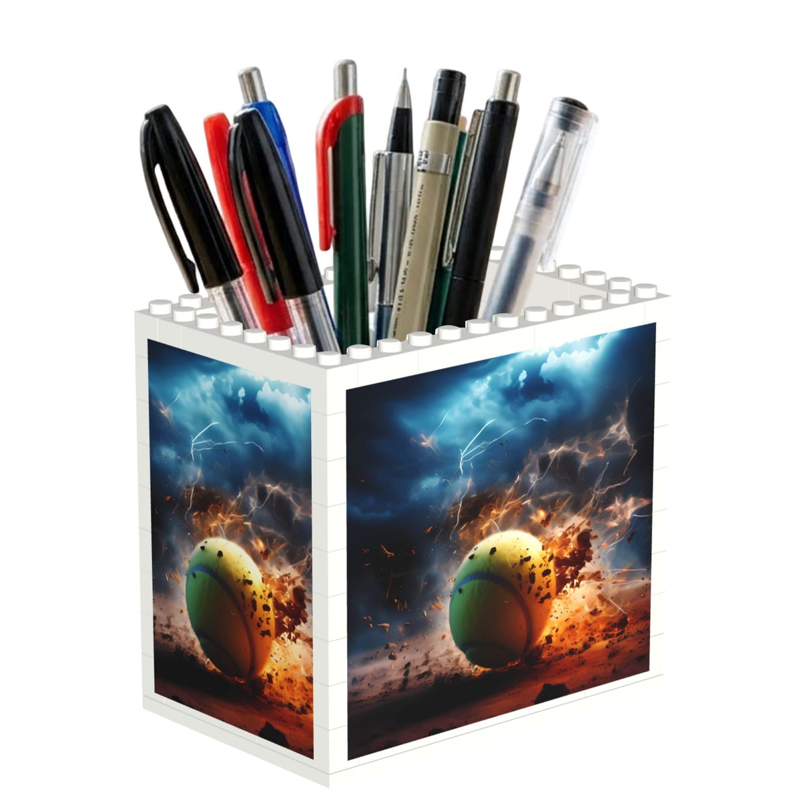 SXZVVBN Lightning Tennis Building Block Desk Tidy ABS Organiser
