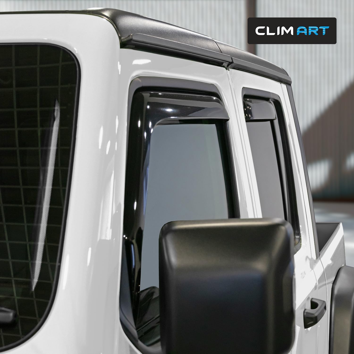 CLIM ART in-Channel Incredibly Durable Rain Guards for Jeep Gladiator 2020-2026,Original Window Deflectors,Vent Deflector,Vent Window Visors,Truck Accessories,4pcs-620202