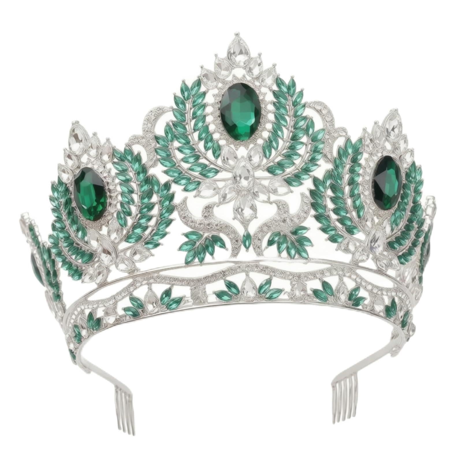 Corona Novia Dorada Corona Ornamental Ornamental con Peinetas para Novias, Quinceañeras, Style to 3