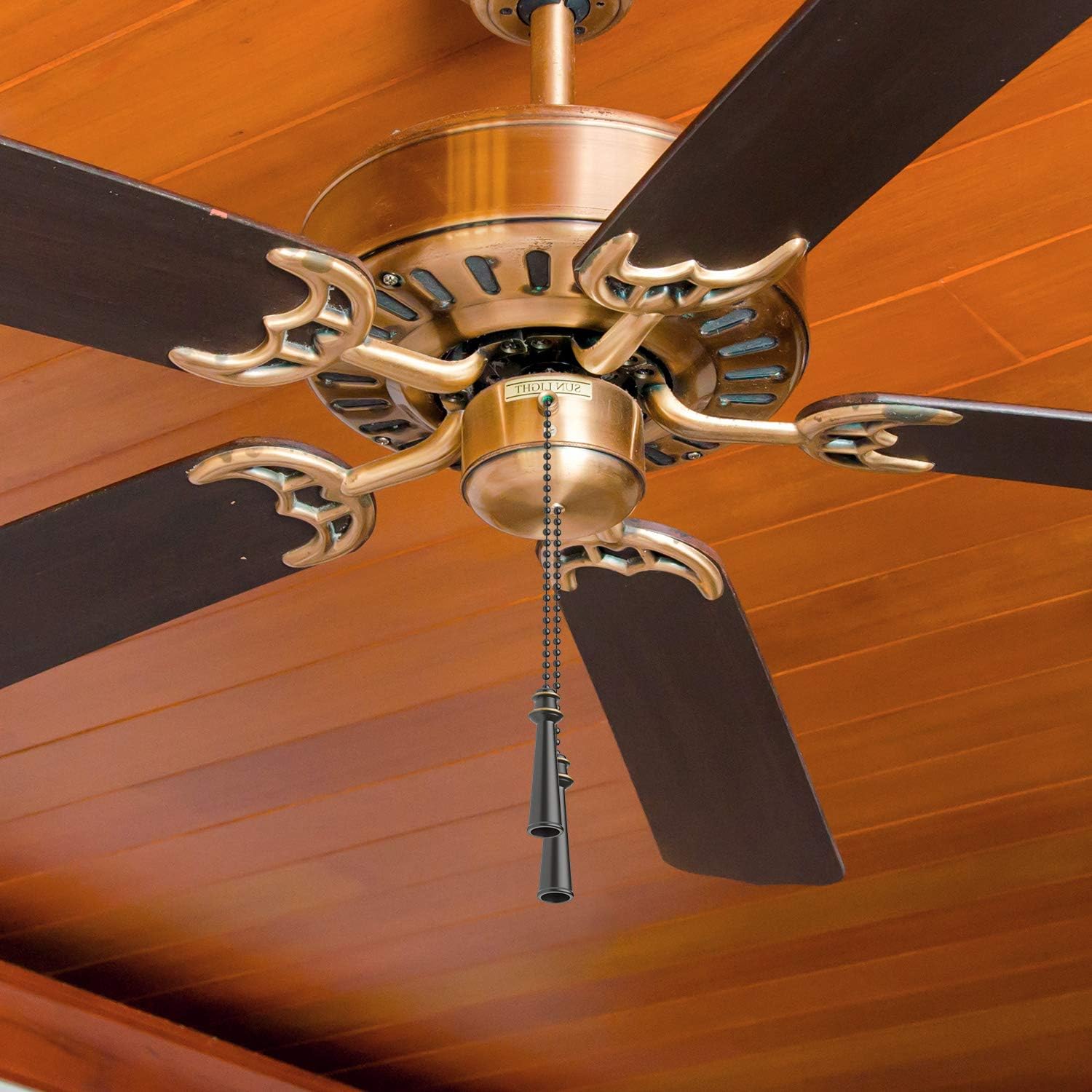 WILLBOND 4 Packs Ceiling Fan Pull Chains Pendant Pull Chain Extension Ceiling Fan Chain Extender with Oil Rubbed for Ceiling Light Lamp Fan Chain (Bronze)