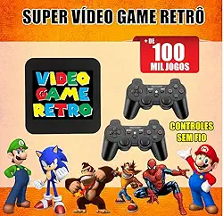 Video Game Multijogos Retro 100.000 Jogos + 2 Controles Ps2 Sem Fio