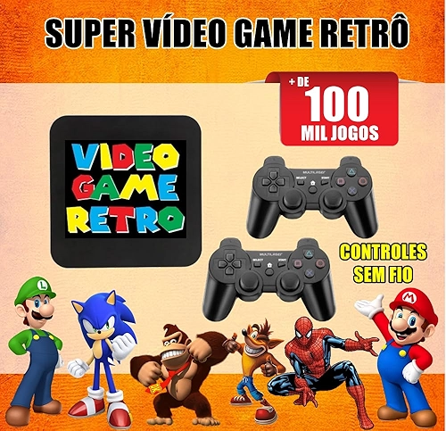 Video Game Multijogos Retro 100.000 Jogos + 2 Controles Ps2 Sem Fio