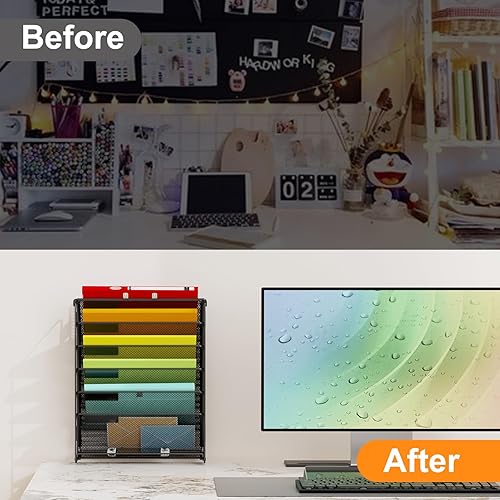 Miniatura 3 de Kuntine.B Organizador de archivos de pared (negro, 7 niveles)