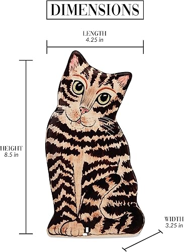 Miniatura 5 de Pavilion Gift Company - Rescue Me Now - Jarrón pequeño de tabby marrón, 8-12 pulgadas de alto