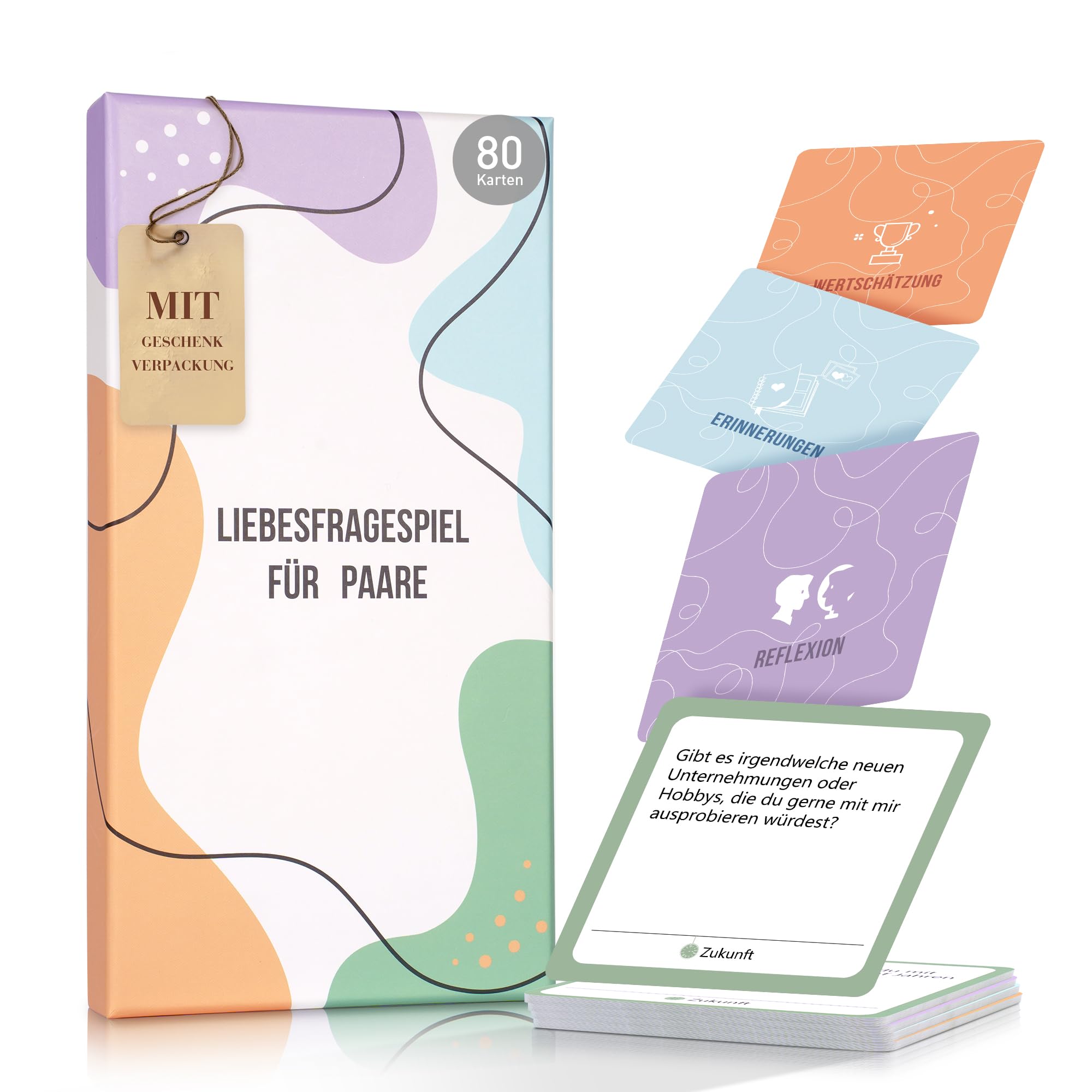 Legezon Gesprächskarten für Paare – 80 Fragen für mehr Nähe & echte Gespräche, Beziehung stärken, Paarspiel für 2, Geschenk für Valentinstag & Jahrestag