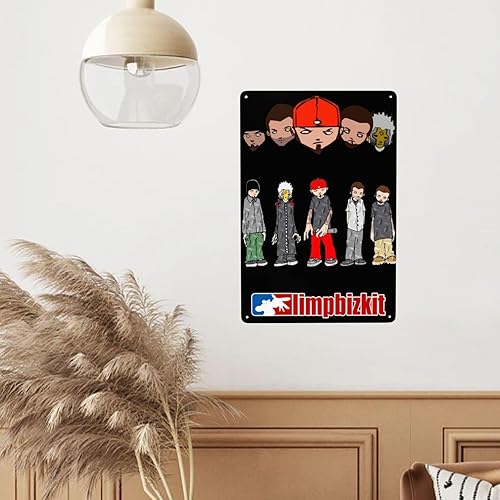 Miniatura 5 de Letrero de metal de hojalata Limp Rock Bizkit Band para decoración de pared, para bar, hogar, sala de estar, hogar, póster de metal de 8 x 12